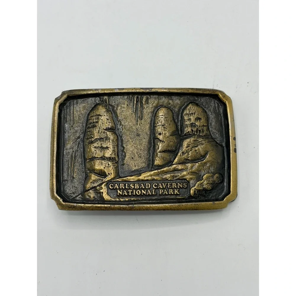 Carlsbad‎ Caverns National Park New Mexico Elk Vintage Belt Buckle